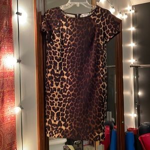 Bar IIII Leopard Print Shift Dress Size S